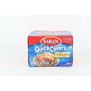 NOS Discontinued Saran Quick Covers Lids Variety Pack 10 Count Festive Prints